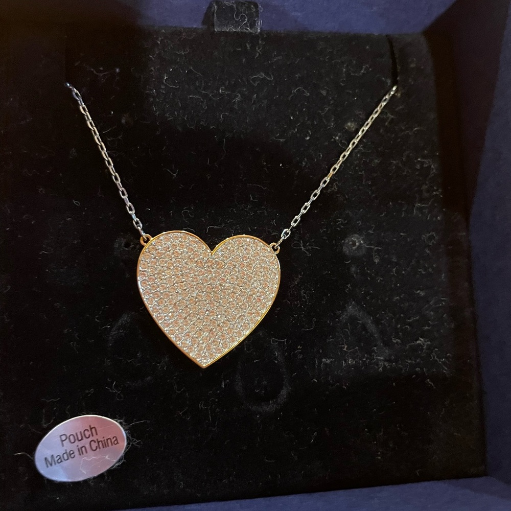 New Swarovski crystals heart chain necklace.
